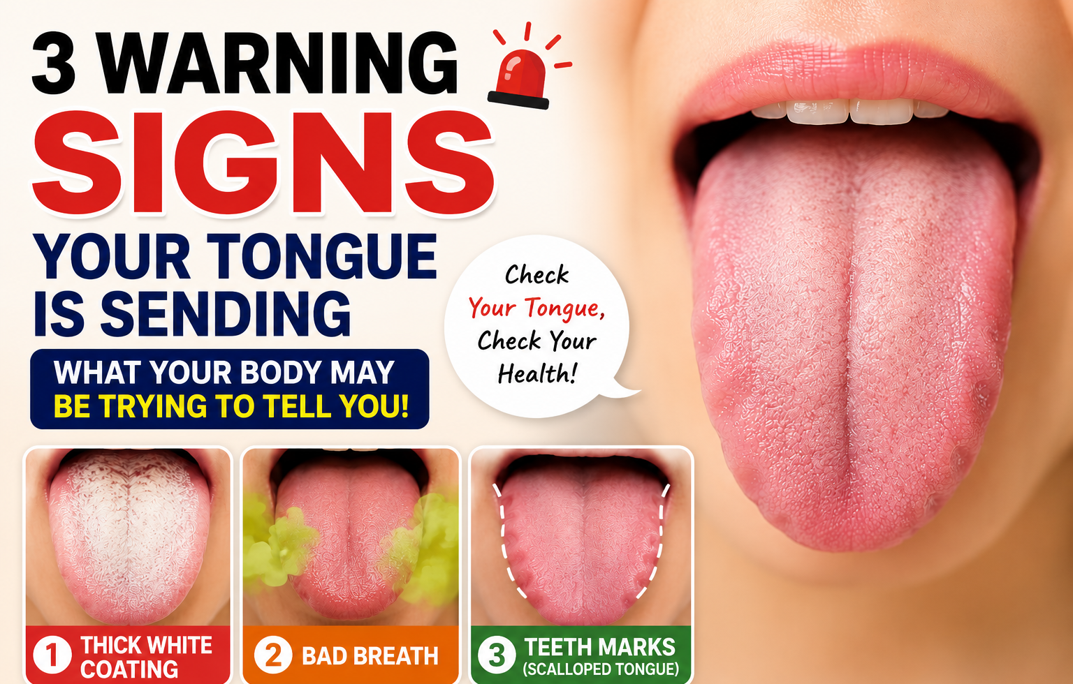 3 Health Warning Signs Your Tongue May Be Showing